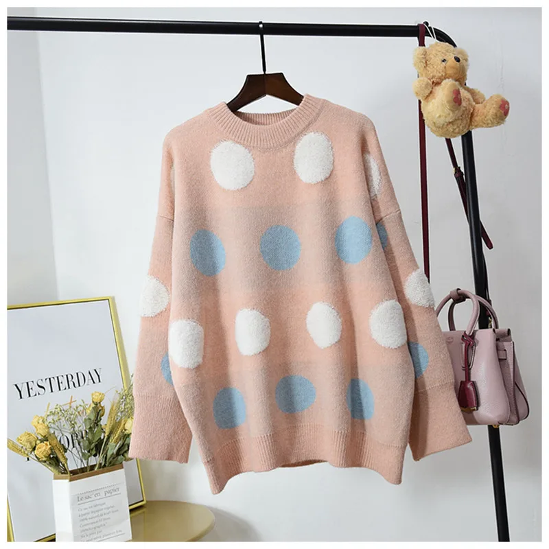 Dot Korea Loose Jumper O-Neck 2019 New Soft Women Fall Knitted Sweater Pullover Sueter Mujer Winter Long Sleeve Fashion Casual
Dot Korea Loose Jumper O-Neck 2019 New Soft Women Fall Knitted Sweater Pullover Sueter Mujer Winter Long Sleeve Fashion Casual