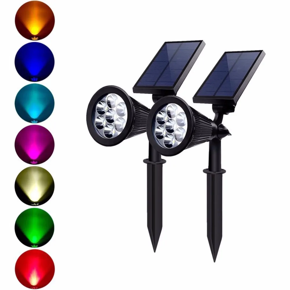 2PACK 7 LED Solar Spotlight Auto Color-Changing Waterproof Outdoor Solar Lamp RGB Garden Solar Light led Waterproof Solar Torch
2PACK 7 LED Solar Spotlight Auto Color-Changing Waterproof Outdoor Solar Lamp RGB Garden Solar Light led Waterproof Solar Torch