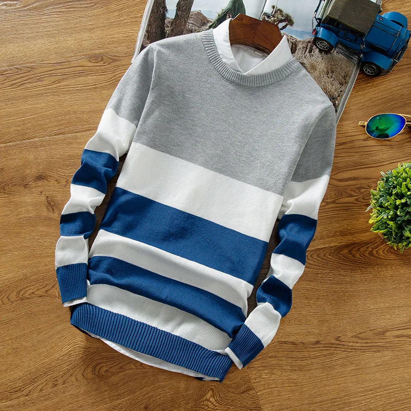 Fall 2018 men's wear striped sweater teenagers cultivate one's morality new thin sweater
Fall 2018 men's wear striped sweater teenagers cultivate one's morality new thin sweater