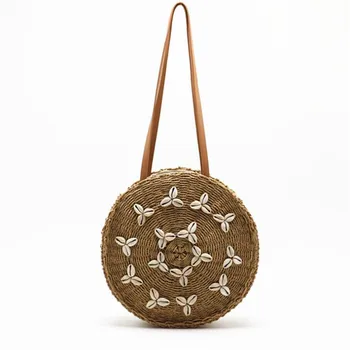 2020 women handmade straw shoulder bags large size circle beach bags for girls shell holiday travel bags drop shipping m492
2020 women handmade straw shoulder bags large size circle beach bags for girls shell holiday travel bags drop shipping m492