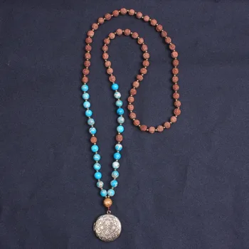 Vintage Round Photo Locket Swaying Necklace Wood Mala Beads Yoga Jewelry Long Necklace For Women 
Vintage Round Photo Locket Swaying Necklace Wood Mala Beads Yoga Jewelry Long Necklace For Women
