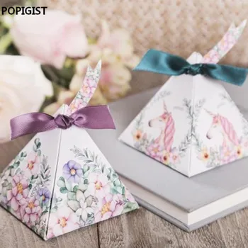 Unicorn Triangular Pyramid Wedding Favors Candy Boxes Bomboniera Party Gift Box beer Chocolate Box With Ribbons & Tags
Unicorn Triangular Pyramid Wedding Favors Candy Boxes Bomboniera Party Gift Box beer Chocolate Box With Ribbons & Tags
