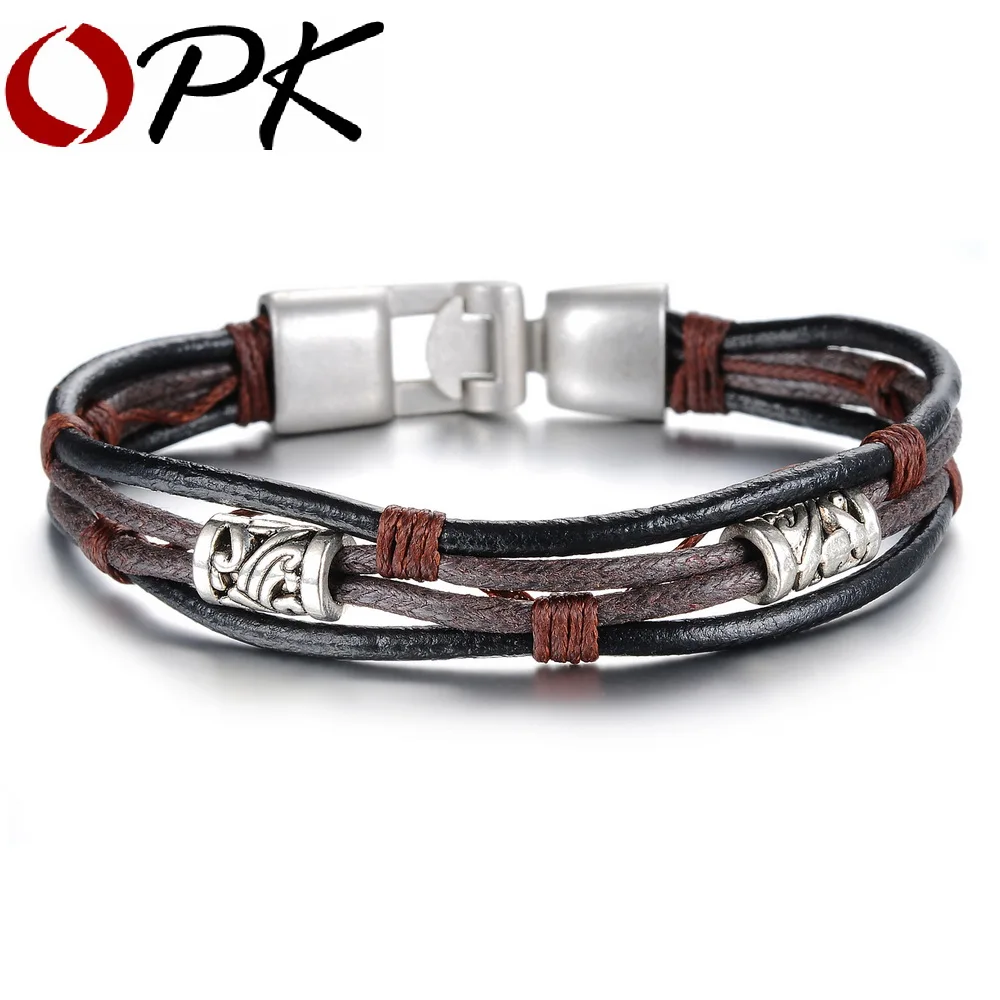 OPK Handmade Multi-Layer Man Bracelet New Fashion Leather Punk Rock Jewelry For Men Vintage Design Accessories 855
OPK Handmade Multi-Layer Man Bracelet New Fashion Leather Punk Rock Jewelry For Men Vintage Design Accessories 855