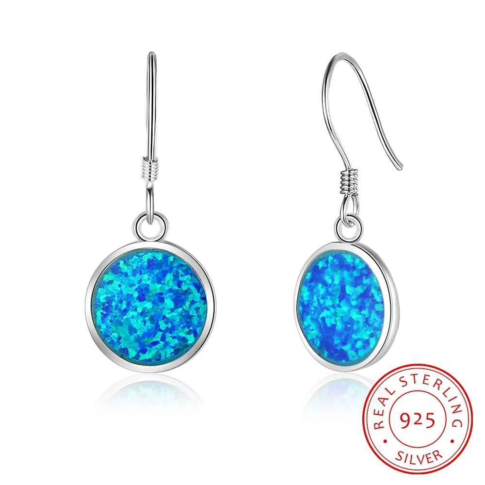 925 Sterling Silver 12mm Blue Opal Dangle Earrings For Women Elegant Drop Earrings For Wedding Engagement (EA102917)
925 Sterling Silver 12mm Blue Opal Dangle Earrings For Women Elegant Drop Earrings For Wedding Engagement (EA102917)