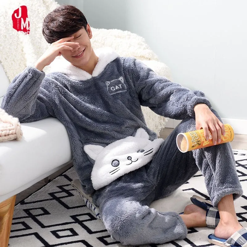 Winter Men Pajamas Thick Warm Coral Fleece Men Pajama Sets Long Sleeve Cartoon Panda Animal Hood Pyjamas Suits L-XXXL Sleepwear
Winter Men Pajamas Thick Warm Coral Fleece Men Pajama Sets Long Sleeve Cartoon Panda Animal Hood Pyjamas Suits L-XXXL Sleepwear
