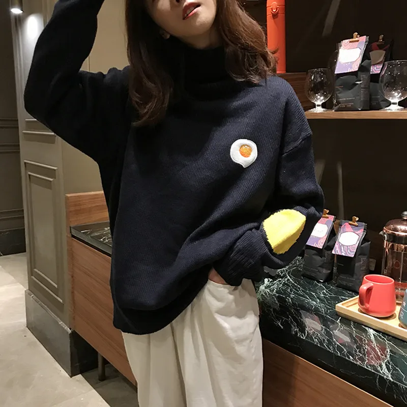 2 colors 2018 autumn and winter korean style cartoon egg knitted turtleneck sweaters womens sweaters and pullovers (F1346)
2 colors 2018 autumn and winter korean style cartoon egg knitted turtleneck sweaters womens sweaters and pullovers (F1346)