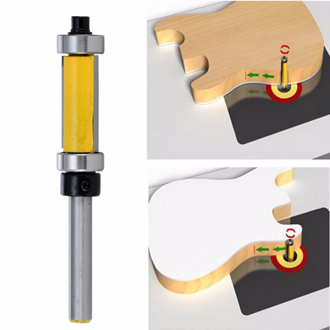1pc 6.3mm Shank Router Bit Flush Double Bearing Trimmer Pattern Woodworking Milling Cutter
1pc 6.3mm Shank Router Bit Flush Double Bearing Trimmer Pattern Woodworking Milling Cutter