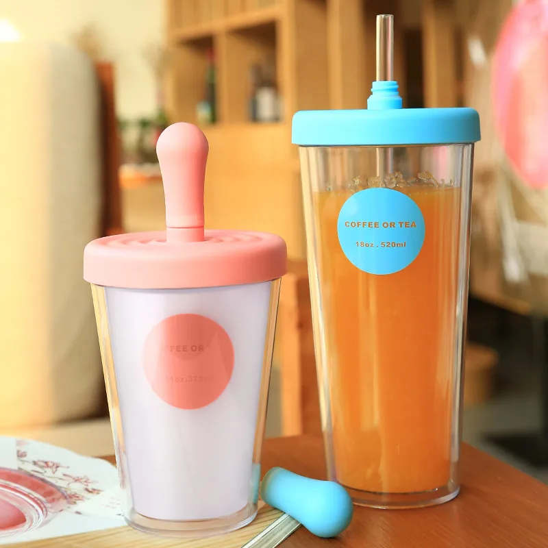 Cafe Mugs With Straws For Adults ABS Plastic Cup 320/520ml Girl Students Korean Matte Cute Coffee or Tea Coffee Mug Double-Wall
Cafe Mugs With Straws For Adults ABS Plastic Cup 320/520ml Girl Students Korean Matte Cute Coffee or Tea Coffee Mug Double-Wall
