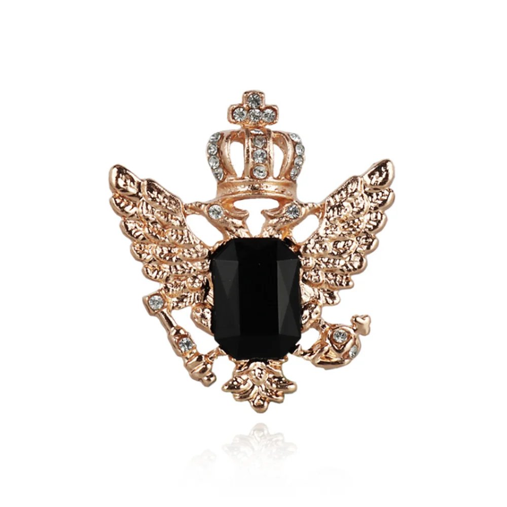 

Men's Crown Gem Brooch Retro Crystal New Wings Classic Pins Jewelry for Mens Suit Corsage Lapel Badge Clothing Women Accessories