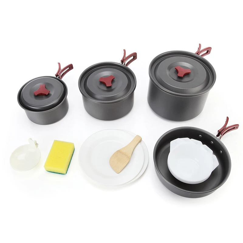 4-5 Person 14Pcs/Set Outdoor Tableware Pan Pot Camping Cooking Set Aluminum Alloy Camping Utensils Picnic Dishes Cookware Set
4-5 Person 14Pcs/Set Outdoor Tableware Pan Pot Camping Cooking Set Aluminum Alloy Camping Utensils Picnic Dishes Cookware Set
