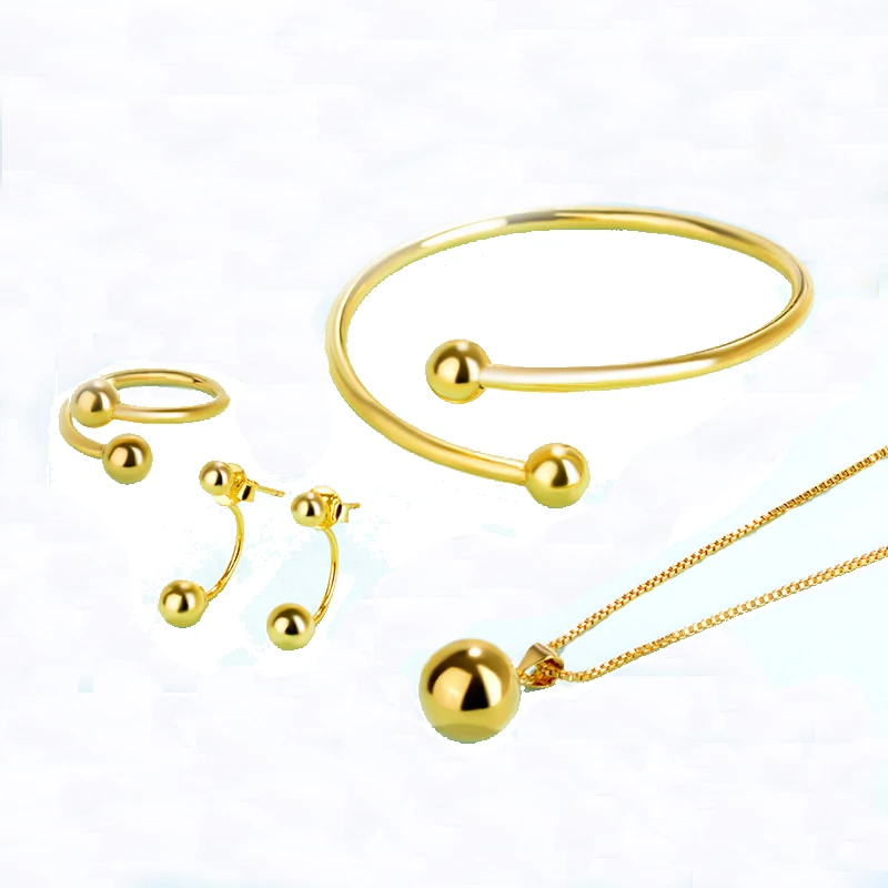 Hot Sale Simple Cheap Fashion Jewelry Sets For Women Plated Gold New Style Popular And Cute Necklaces Earring Ring Bangles
Hot Sale Simple Cheap Fashion Jewelry Sets For Women Plated Gold New Style Popular And Cute Necklaces Earring Ring Bangles