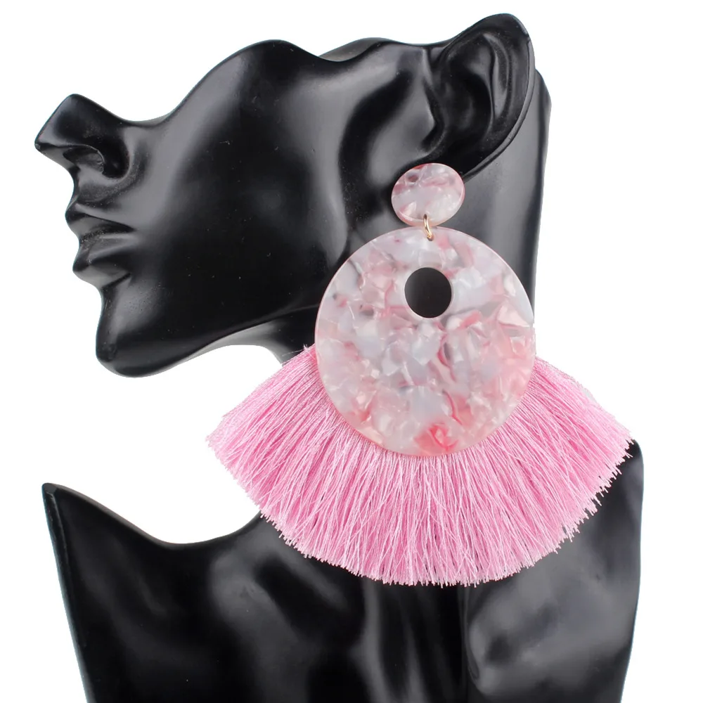 Claire Jin Ethnic Patterned Tassel Earrings Geometric Acetate Fiber Plate Exaggerated Bohemian Jewelry Women Fashion Accessory
Claire Jin Ethnic Patterned Tassel Earrings Geometric Acetate Fiber Plate Exaggerated Bohemian Jewelry Women Fashion Accessory