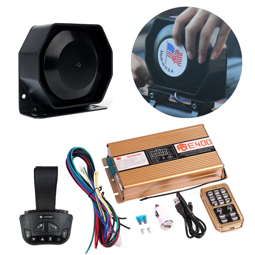Auto Vehicle Horns 2018 200W Alarm 8 Sound Tone Emergency Speaker Police Fire Siren Double remote Warning Loudspeaker 120-130dB
Auto Vehicle Horns 2018 200W Alarm 8 Sound Tone Emergency Speaker Police Fire Siren Double remote Warning Loudspeaker 120-130dB