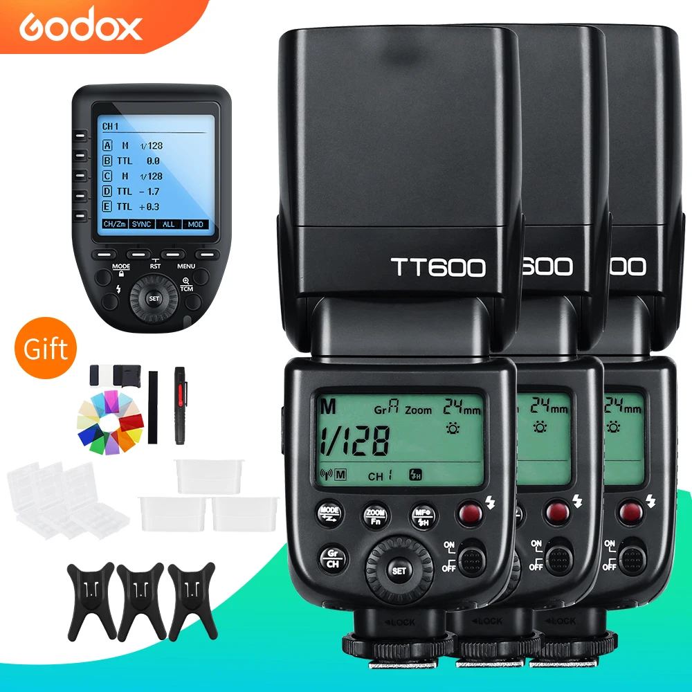 3x Godox TT600 Built-in Receive Camera Flash Speedlite with Xpro Transmitter for for Canon Nikon Sony Fuji Olympus Pentax Camera
3x Godox TT600 Built-in Receive Camera Flash Speedlite with Xpro Transmitter for for Canon Nikon Sony Fuji Olympus Pentax Camera