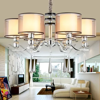 Chandelier Modern Lighting Fabric Lampshade Dinning Room Modern Crystal Chandelier Light High Quality Metal Paint Lamp
Chandelier Modern Lighting Fabric Lampshade Dinning Room Modern Crystal Chandelier Light High Quality Metal Paint Lamp