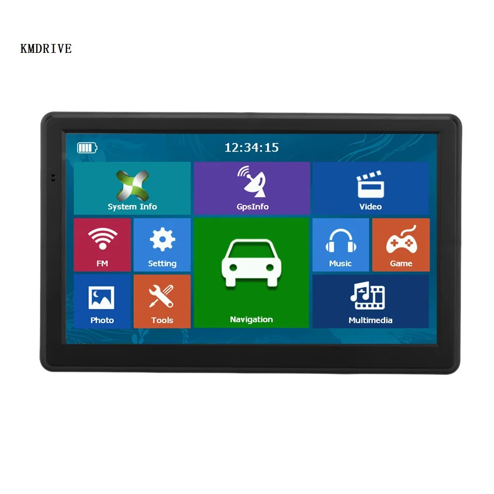 KMDRIVE 7″ inch HD Car GPS Navigation SatNav 256/8GB Navigators FM MP3/MP4 Players Free Maps Truck gps