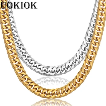 Mens Gold Necklace Chains Stainless Steel Gold Color 14MM Thick Curb Cuban Link Chain Necklace For Men Hip Hop Jewelry Wholesale
Mens Gold Necklace Chains Stainless Steel Gold Color 14MM Thick Curb Cuban Link Chain Necklace For Men Hip Hop Jewelry Wholesale