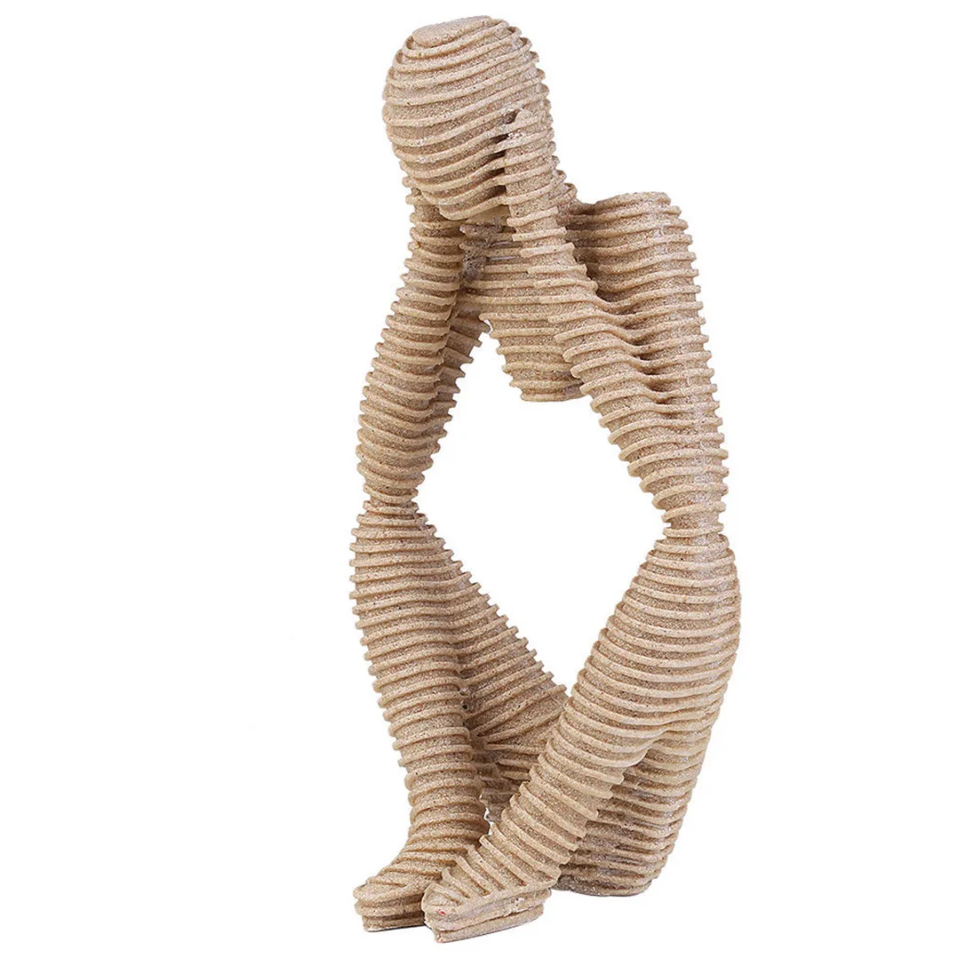 Nature Resin Sandstone Statues Abstract Characters Thinker Figure Hand Carved Figurine Crafts For Home Decor Accessories