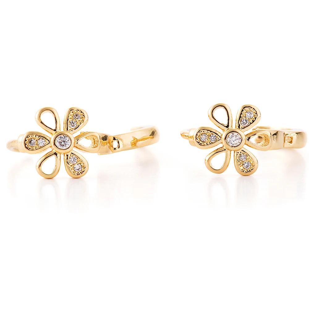 Gold Color Cubic Zirconia CZ Flower Huggies Earring Small Hoop Earrings Anti-Allergic Jewelry For Women Children Girls Baby Kids
Gold Color Cubic Zirconia CZ Flower Huggies Earring Small Hoop Earrings Anti-Allergic Jewelry For Women Children Girls Baby Kids