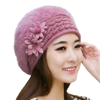 10PCS / LOT SINGYOU Winter Hat for Women Rabbit Fur Beanie Cap Thicken Warm Knitted Hat Double Floral Fashion Bonnet Hat 
10PCS / LOT SINGYOU Winter Hat for Women Rabbit Fur Beanie Cap Thicken Warm Knitted Hat Double Floral Fashion Bonnet Hat