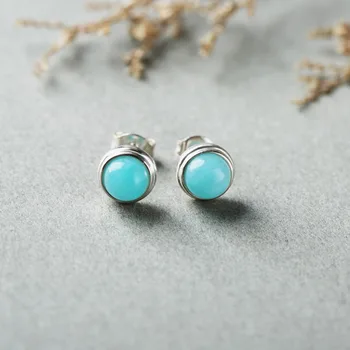 Natural Amazonite Stud Earrings 6MM Blue Crystal Stone Gemstone Jewelry Earrings Solid 925 Sterling Silver Woman Earrings
Natural Amazonite Stud Earrings 6MM Blue Crystal Stone Gemstone Jewelry Earrings Solid 925 Sterling Silver Woman Earrings