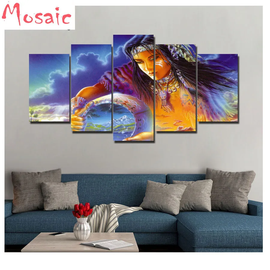 5 Panels/Set,full square Diamond Painting Indian beauty 5d diy Diamond Embroidery Mosaic wall pictures for living room decor
5 Panels/Set,full square Diamond Painting Indian beauty 5d diy Diamond Embroidery Mosaic wall pictures for living room decor