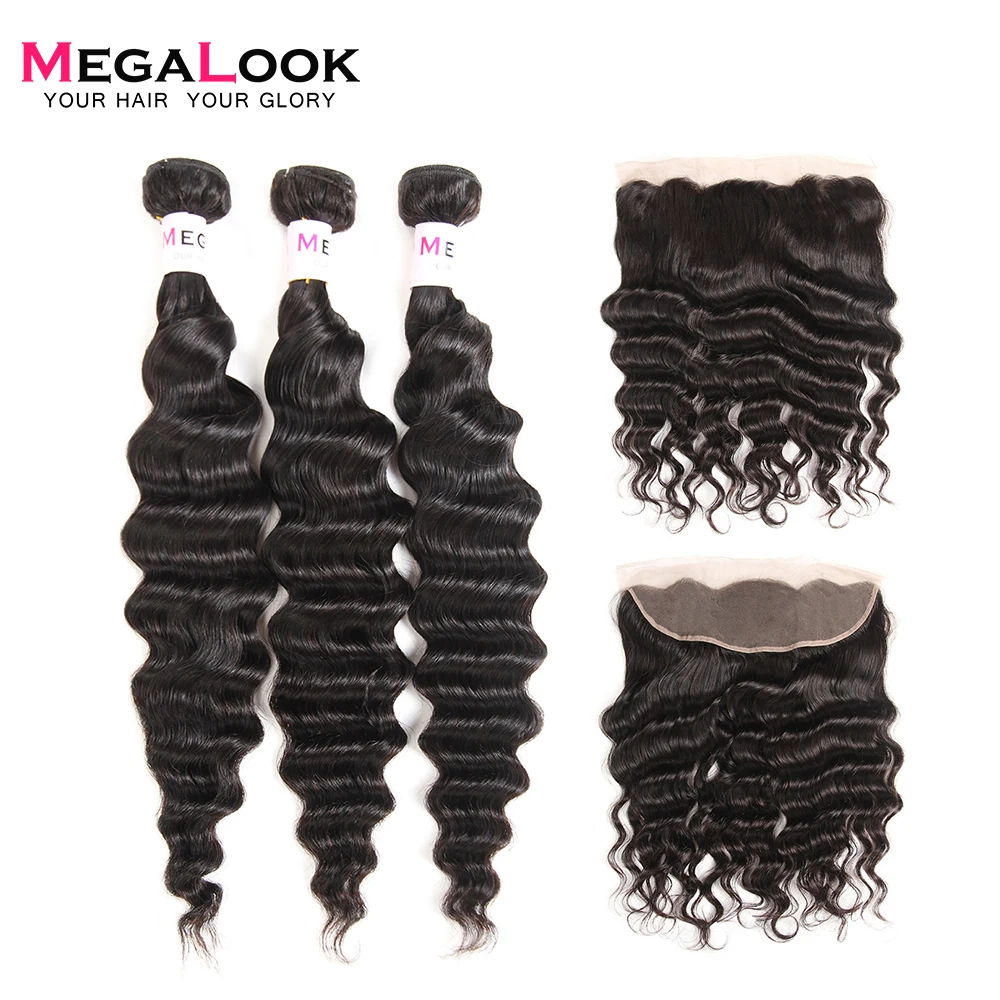 Megalook Loose Deep Lace Front Closure with Bundles Peruvian Remy Human Hair Bundles with Frontal
Megalook Loose Deep Lace Front Closure with Bundles Peruvian Remy Human Hair Bundles with Frontal