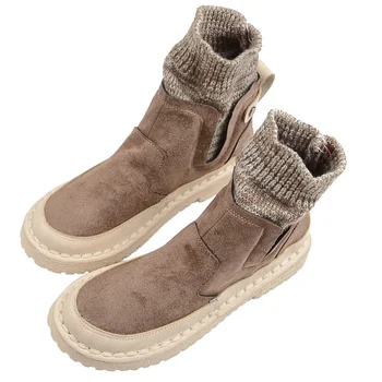Nice Literary Retro Booties Wool Mouth Socks Boots Korean College Wind Soft Bottom Flat Bare Boots Classic Women Martin Boots
Nice Literary Retro Booties Wool Mouth Socks Boots Korean College Wind Soft Bottom Flat Bare Boots Classic Women Martin Boots