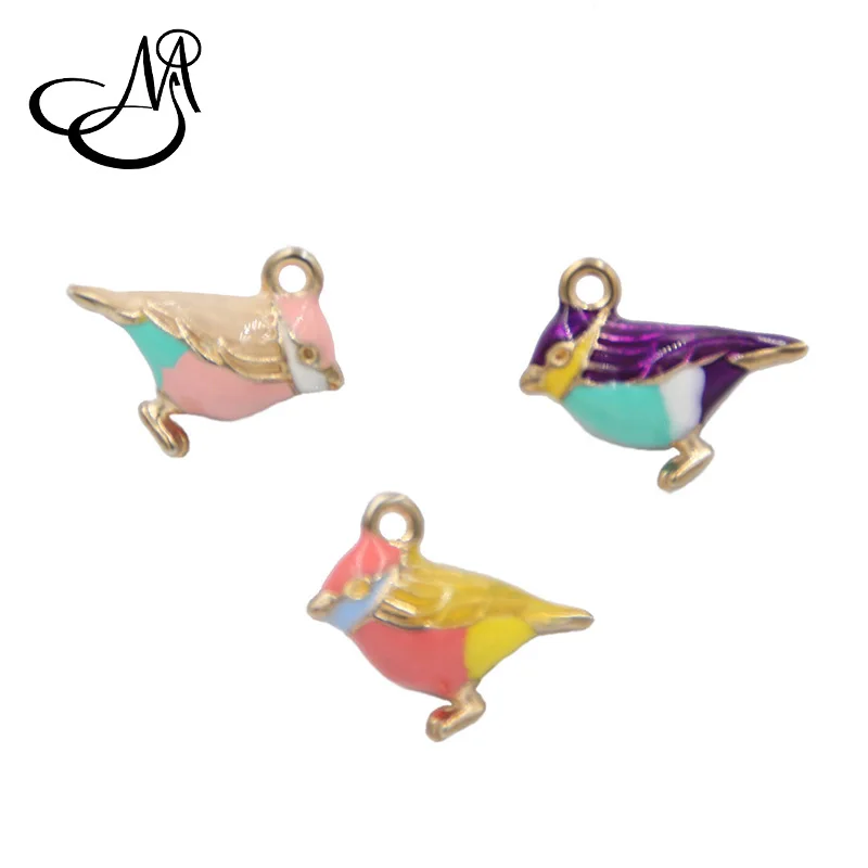 2018 New Fashion Jewelry Charms 20pcs Alloy Dangle Enamel Litter Bird Bee Charm Pendants DIY for Necklace Bracelet | Украшения и