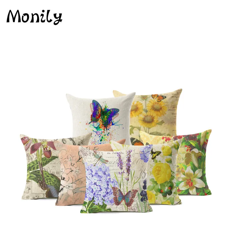 Colorful butterfly Cushion Cover Sunflower flower Cotton Linen Pillow Cover for Sofa Car Pillow case Decorative cojines
Colorful butterfly Cushion Cover Sunflower flower Cotton Linen Pillow Cover for Sofa Car Pillow case Decorative cojines