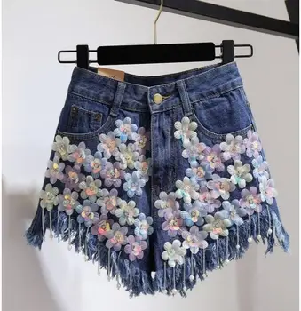 2020 New Fashion Summer Women Rhinestones Flowers Sequins Beaded Jeans Shorts All-match Female Students High Waist Denim Shorts
2020 New Fashion Summer Women Rhinestones Flowers Sequins Beaded Jeans Shorts All-match Female Students High Waist Denim Shorts