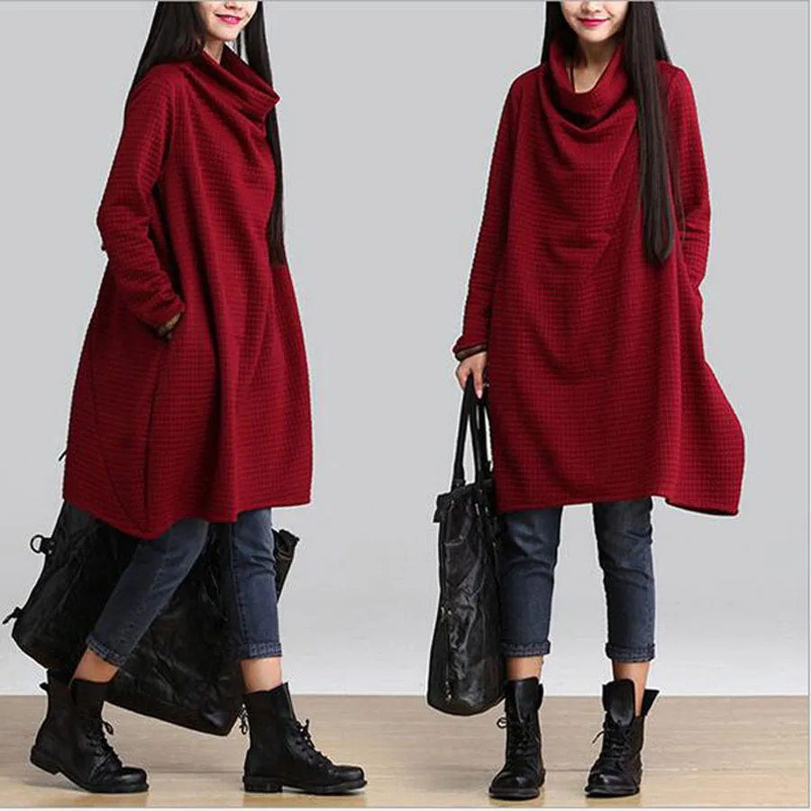 M-4XL Plus Size Vintage Autumn Winter Turtleneck Long Sleeve Loose Casual Dress Women Thicken Cotton Dresses Tees Shirtdress 4
M-4XL Plus Size Vintage Autumn Winter Turtleneck Long Sleeve Loose Casual Dress Women Thicken Cotton Dresses Tees Shirtdress 4