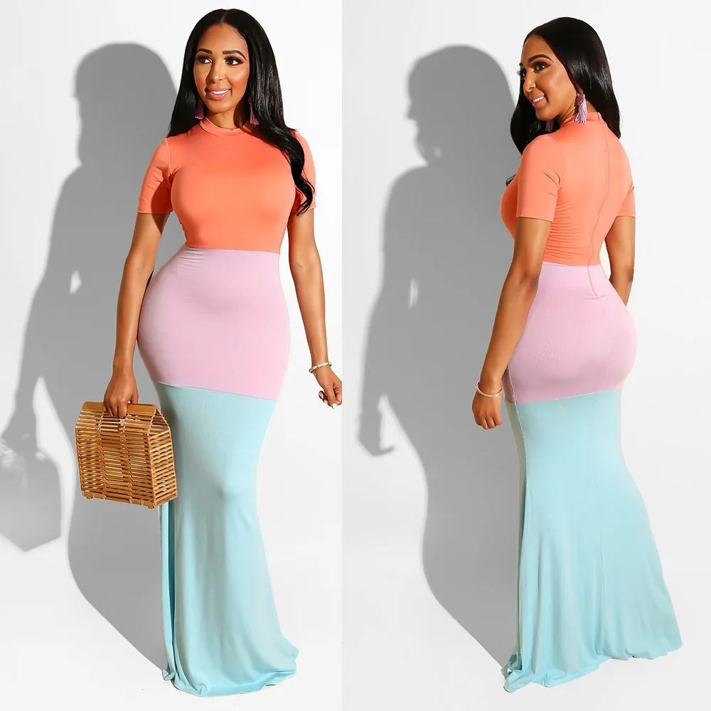 Women long summer dress striped patchwork o-neck sexy dress short sleeve women dresses sexy party dresses Vestidos
Women long summer dress striped patchwork o-neck sexy dress short sleeve women dresses sexy party dresses Vestidos