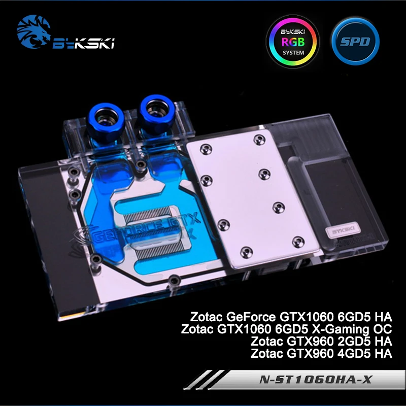 Bykski N-ST1060HA-X, Full Cover Graphics Card Water Cooling Block RGB/RBW for Zotac GTX1060 Thunderbolt HA/Galaxy HA/X-Gaming OC
Bykski N-ST1060HA-X, Full Cover Graphics Card Water Cooling Block RGB/RBW for Zotac GTX1060 Thunderbolt HA/Galaxy HA/X-Gaming OC