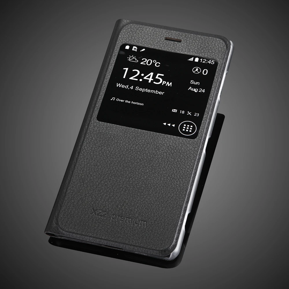 Для Sony Xperia XZ2 Премиум флип-чехол из искусственной кожи с окошком для просмотра