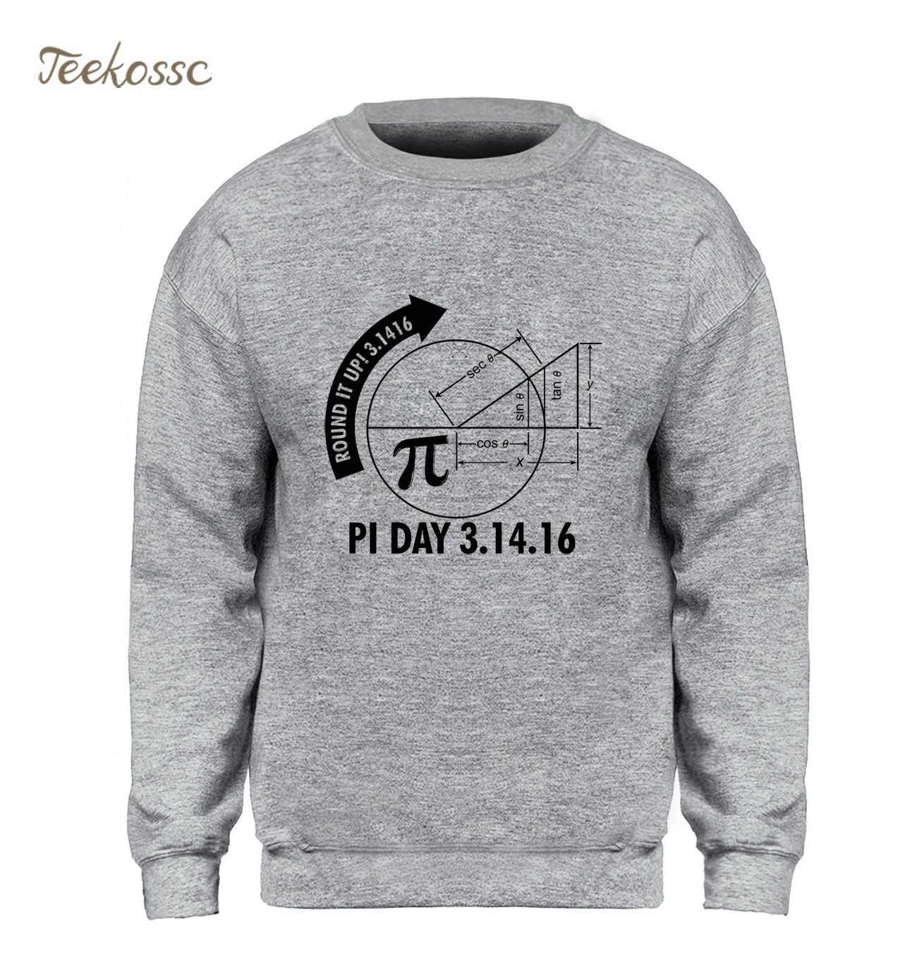 Pi Day/2016 3 1416 толстовка с круглым вырезом и графикой по математике Мужская тонкая