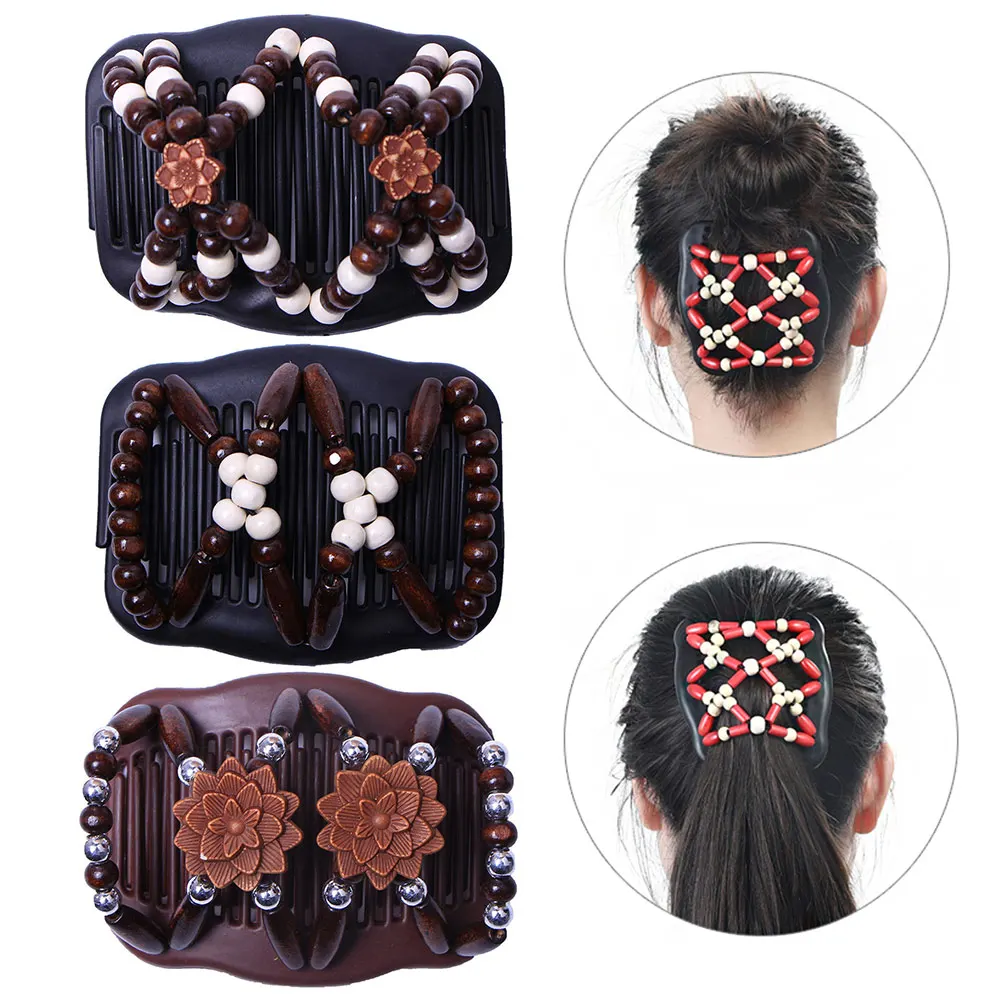 Double Beaded Hair Clip Combs Beads Elastic Hairpin Bun Maker Pins Easy Updo Styling @ME88
Double Beaded Hair Clip Combs Beads Elastic Hairpin Bun Maker Pins Easy Updo Styling @ME88