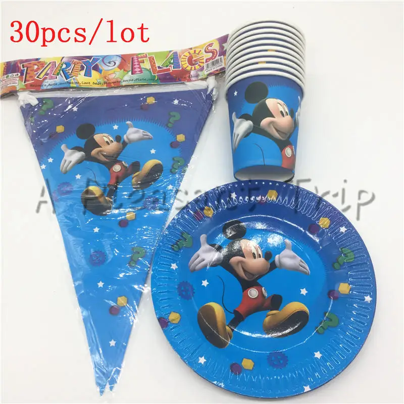 30 cups of plate triangular flag consisting of cartoon animals Mickey Mouse disposable holiday party supplies
30 cups of plate triangular flag consisting of cartoon animals Mickey Mouse disposable holiday party supplies