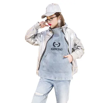 2020 Spring new Fashion Sweatshirt women's Hoodie Stitching Loose Thin hooded Pullovers Streetwear zipper Letter tops tide 153
2020 Spring new Fashion Sweatshirt women's Hoodie Stitching Loose Thin hooded Pullovers Streetwear zipper Letter tops tide 153