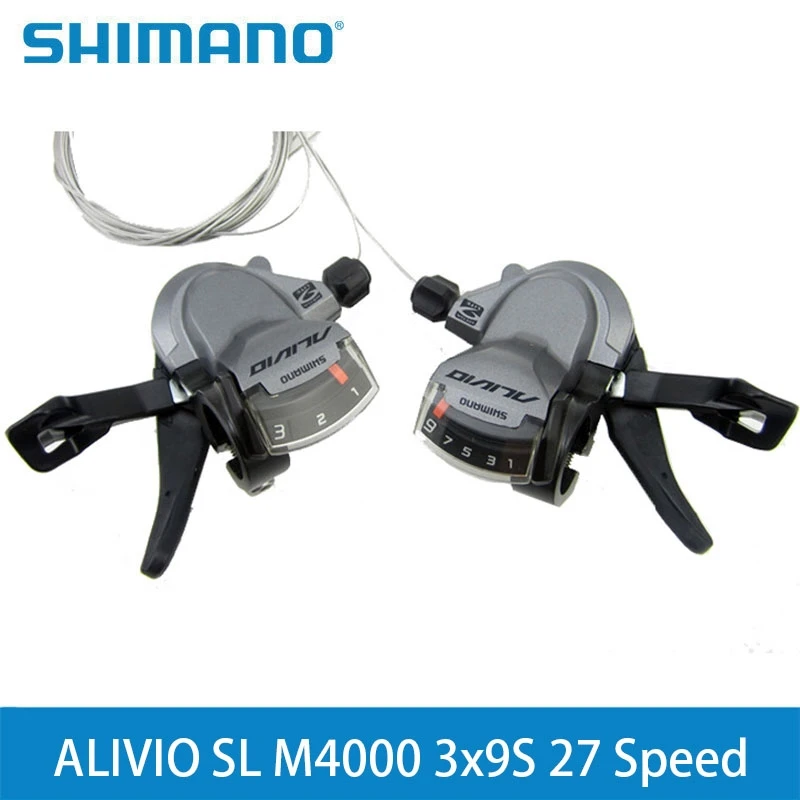 SHIMANO ALIVIO SL M4000 3x9S 27 Speed Shifter Lever Trigger Left & Right With Inner Cables Hot Silver Crazwind Lucky Road Bike
SHIMANO ALIVIO SL M4000 3x9S 27 Speed Shifter Lever Trigger Left & Right With Inner Cables Hot Silver Crazwind Lucky Road Bike