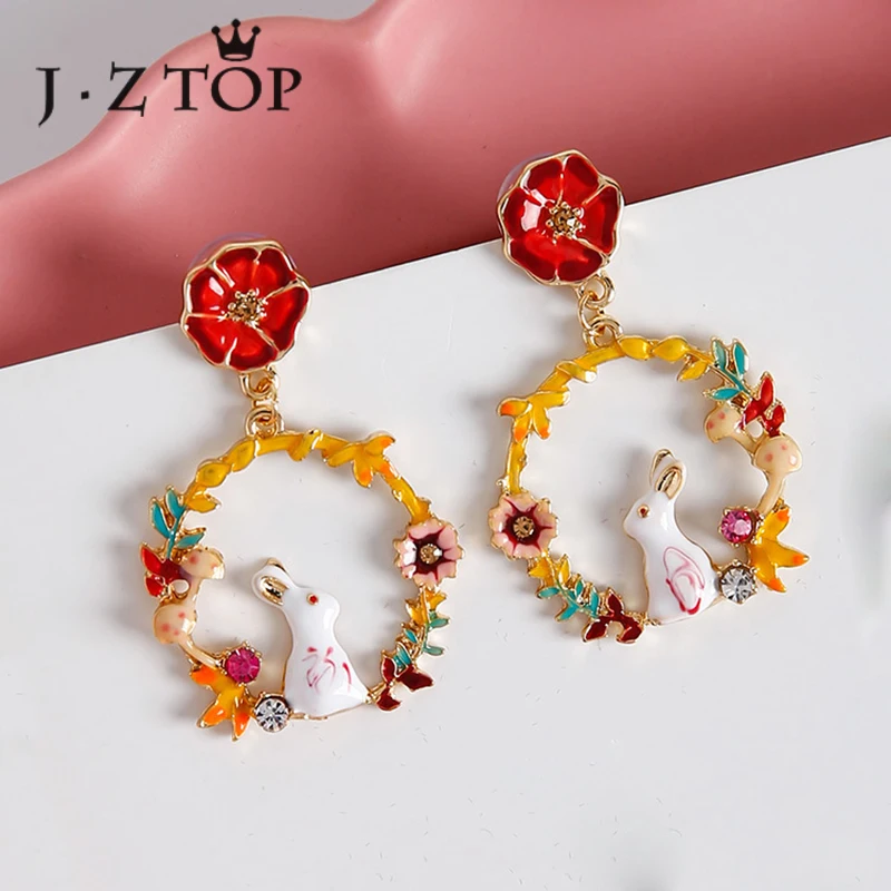 JZTOP Cute Rabbit Flower Stud Earrings Fine Geometric Animal Earrings For Women Fashion Big Earring Jewelry Oorbellen
JZTOP Cute Rabbit Flower Stud Earrings Fine Geometric Animal Earrings For Women Fashion Big Earring Jewelry Oorbellen
