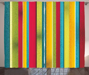 Vintage Rainbow Kitchen Curtains Ragged Aged Vertical Stripes with Retro Halftone Effects Dirty Grained Look Window Drapes
Vintage Rainbow Kitchen Curtains Ragged Aged Vertical Stripes with Retro Halftone Effects Dirty Grained Look Window Drapes