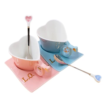 2018 Newest Heart Shape Style Milk Cup Coffee Cups with saucer spoon Tea Cup 100ml~200ml DrinkWare For Lovers Birthday Gift
2018 Newest Heart Shape Style Milk Cup Coffee Cups with saucer spoon Tea Cup 100ml~200ml DrinkWare For Lovers Birthday Gift
