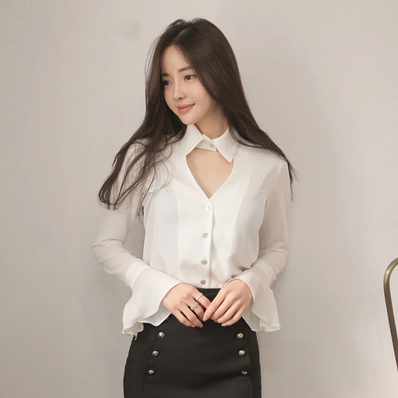 Chiffon White Shirts Female Blouse OL Ladies Long Flare Sleeve Blusas Female Women Tops 2019 New Women Clothes RWS175041
Chiffon White Shirts Female Blouse OL Ladies Long Flare Sleeve Blusas Female Women Tops 2019 New Women Clothes RWS175041