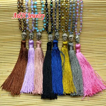 10pc Mixed Color Women Tassel Neon Necklace Faceted Crystal Glass Knitted Silver Alloy Buddha Head Pendants Sweater Chain
10pc Mixed Color Women Tassel Neon Necklace Faceted Crystal Glass Knitted Silver Alloy Buddha Head Pendants Sweater Chain