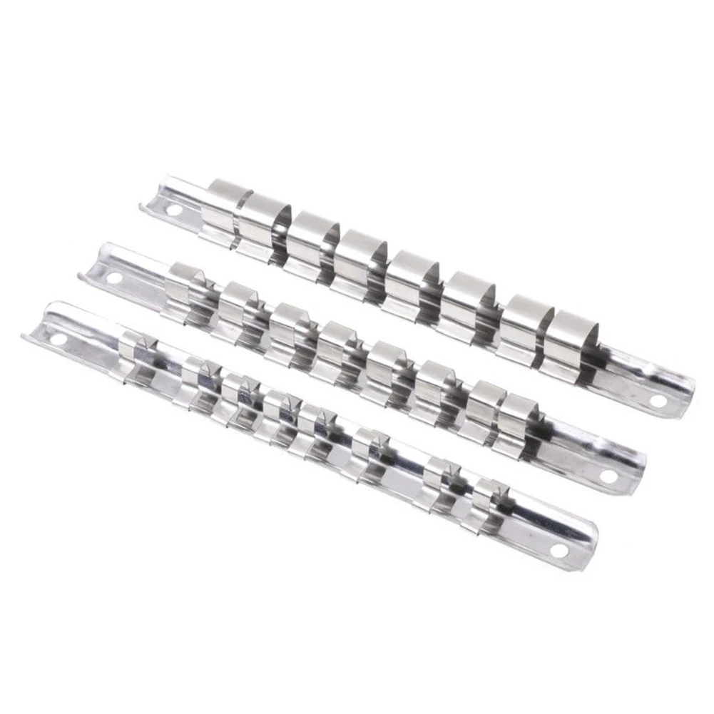 Durable Rail Tool 1/4" 3/8" 1/2" With 8 Clips Stand Organizer Silver Holder Stainless Steel Socket Storage Rack
Durable Rail Tool 1/4" 3/8" 1/2" With 8 Clips Stand Organizer Silver Holder Stainless Steel Socket Storage Rack