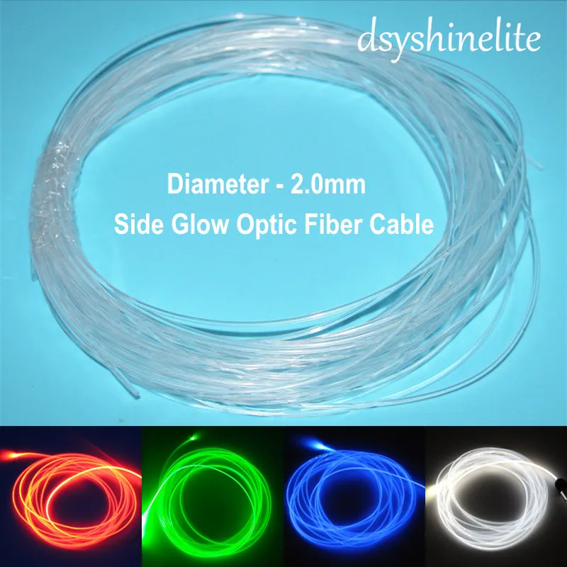 New PMMA Side Glow Optic Fiber Cable Dia 2.0mm Side Emitting Guiding Light Edge Lighting EL Wire Replacement Lighting Decoration
New PMMA Side Glow Optic Fiber Cable Dia 2.0mm Side Emitting Guiding Light Edge Lighting EL Wire Replacement Lighting Decoration