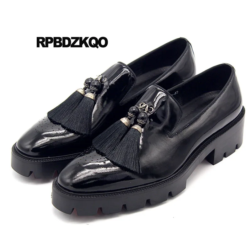 Shoes Men Designer Leather Loafers High Heel Square Toe Large Size Creepers Brogue Black New Tassel Platform Chic Spring Pearl
Shoes Men Designer Leather Loafers High Heel Square Toe Large Size Creepers Brogue Black New Tassel Platform Chic Spring Pearl