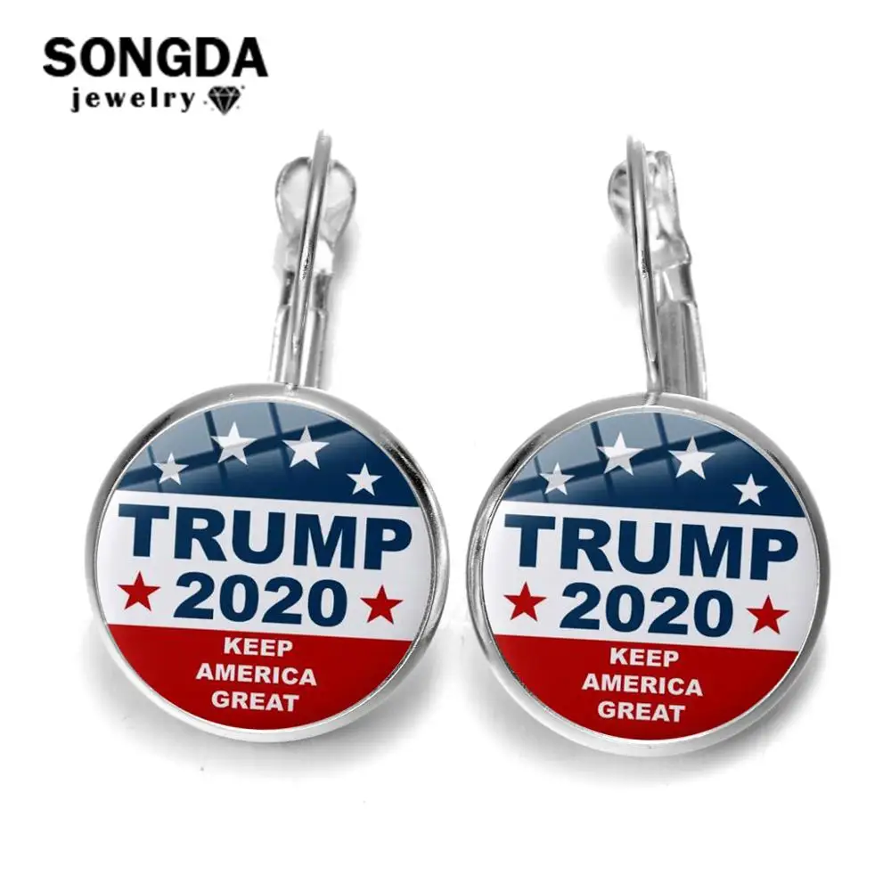 SONGDA Creative Trump 2020 Flag Printed Earrings Donald Trump for President Re-Election Keep America Great Theme Dangle Earrings
SONGDA Creative Trump 2020 Flag Printed Earrings Donald Trump for President Re-Election Keep America Great Theme Dangle Earrings