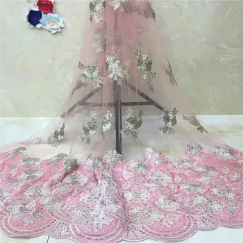 pink french lace fabric with stones mesh tulle high quality nigerian lace fabrics for wedding A1222-1
pink french lace fabric with stones mesh tulle high quality nigerian lace fabrics for wedding A1222-1